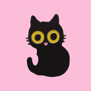 Midnight Cat Enamel Pins - The Linea Home - Kawaii Accessories - Cutesy Cat
