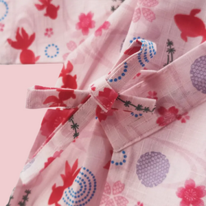Mini Me ~ Kingyo Kimono Pyjamas - www.thelineahome.nl - Sakura Pink - Detail 1