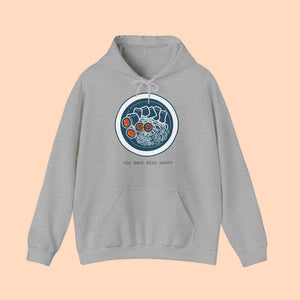 You Make MISO Happy Hoodie - www.thelineahome.nl - Kawaii Fashion Apparel - Soft Grey