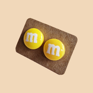 M&M Earrings - The Linea Home - Kawaii Accessories - Lemon Yellow