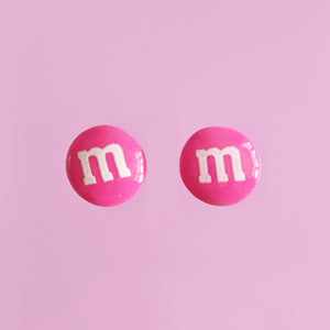 M&M Earrings - www.thelineahome.nl - Kawaii Accessories - Rose Pink