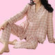 Furekishi Kimono Pyjamas - www.thelineahome.nl - Pink Checker