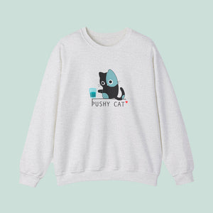 Pushy Cat Crewneck Sweater - www.thelineahome.nl - Off White
