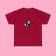 Pushy Cat Cotton T-Shirt - www.thelineahome.nl - Mulberry Red