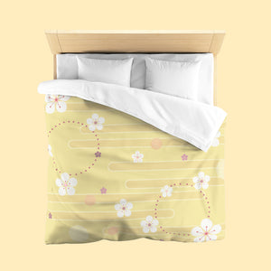 Sakura Kimono Bedding Set - www.thealineahome.nl - Yuzu Yellow