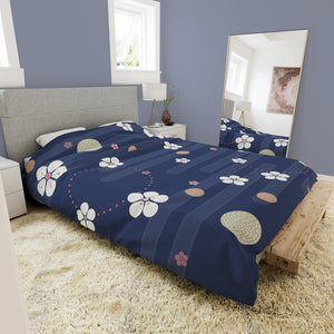 Sakura Kimono Bedding Set - www.thealineahome.nl - Nippon Blue