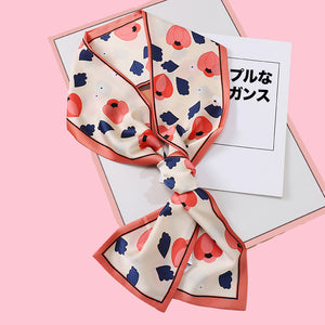 Silk Hachimaki Style Hair Twilly - The Linea Home - Kawaii Accessories - Red Poppy