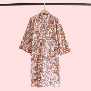 Haru Blossom Yukata Pyjamas - www.thelineahome.nl - Kawaii Home Apparel - Nightgown - Apricot Blossom