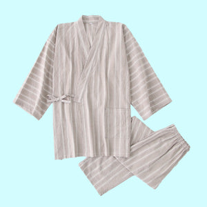 Heiko Kimono Pyjamas - www.thelineahome.nl - Kawaii Pyjamas - Warm Grey