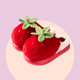 Red plushy slippers that looks like strawberries finished in green plushy leafy stalk and seeds detail. Thick shoe sole with plush lining the interior!