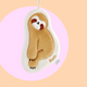 Sleepy Sloth Hand Towels - www.thelineahome.nl - Cream Caramel