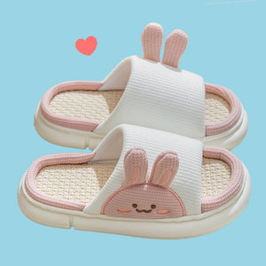 Tatami Bunny Slippers - The Linea Home - Kawaii Homeware - Cotton Candy White