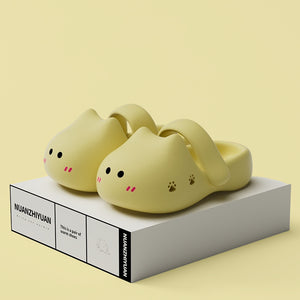 Little Eyes Marshmallow Slippers - www.thelineahome.nl - Tamago Yellow