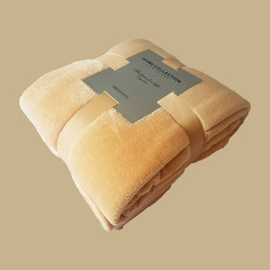 Colour Pop Velvety Blanket - The Linea Home - Kawaii Homeware - Caramel Cream