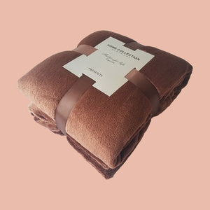 Colour Pop Velvety Blanket - The Linea Home - Kawaii Homeware - Chocolate Brownie