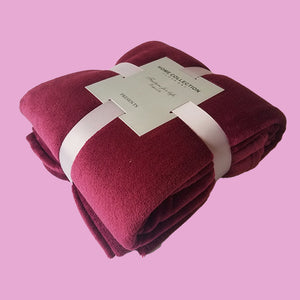 Colour Pop Velvety Blanket - The Linea Home - Kawaii Homeware - Mulberry Wine