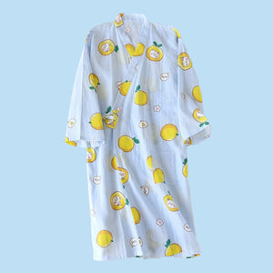 Fruity Creature Yukata Pyjamas - www.thelineahome.nl - Yuzu Bear Blue