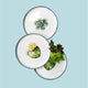Unique Dinner Plates - Handmade and hand painted ceramic plates - 21cm. Home delivery available at www.thelineahome.nl. Cactus Flower and Eucheveria