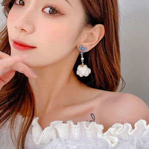 Cotton Cloud Earrings - The Linea Home - Kawaii Accessories - Super Cute - Sterling Silver