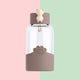 Peek A Boo Bear Water Bottle - The Linea Home - Glass Bottle - Choco Latte