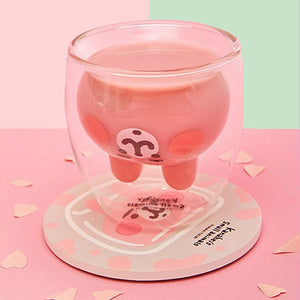 Kanahei Double Insulated Glass - Clear Glass drinking cup - bunny - The Linea Home
