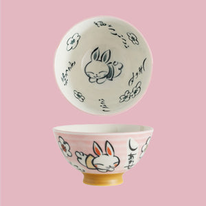  Kawaii Donburi Bowl - The Linea Home - Kawaii Dinnerware Bowls - Moon Rabbit