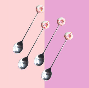 DONUT SPOON & FORK SET - THE LINEA HOME - STRAWBERRY CHEESECAKE SPOON SET