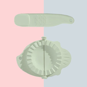 Gyoza Dumpling Mould Maker - The Linea Home - Wheat Straw and PP - product is recycable - Simple to use - FREE spoon for filler - Grass Green