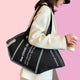 Face Mask Canvas Tote Bag - The Linea Home - Quirky handbag - Black oversize tote bag