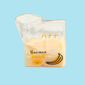 Fruity Pop Milk Carton Drinking Glass - The Linea Home - Kawaii Homeware - Banana
