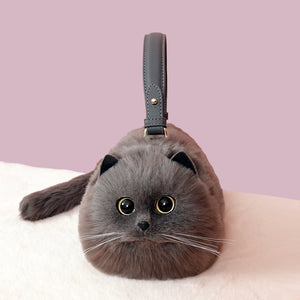 Purrfect Little Handbag - The Linea Home - Kawaii Accessories - Handmade 100% Vegan Handbags - Bag - Grey Shorthair Cat