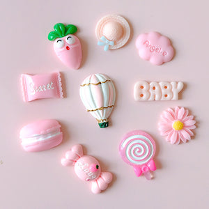 Kawaii 3D Stickers - The Linea Home - Decoration for Mobile Phone & Water Bottles - Candy Pink Set of 10