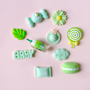 Kawaii 3D Stickers - The Linea Home - Decoration for Mobile Phone & Water Bottles - Pistachio Green Set of 10