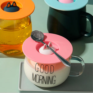 Colour Pop Kitty Cat Silicone Lid -The Linea Home - Kawaii Homeware - coffee accessories - mug lid