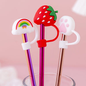Kawaii Drinking Straw Topper - The Linea Home - Straw Cap - Cute Homeware - Christmas Party Accessories