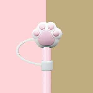 Kawaii Drinking Straw Topper - The Linea Home - Straw Cap - Cute Homeware - White Cat Paw
