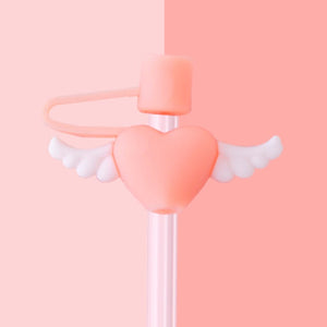 Kawaii Drinking Straw Topper - The Linea Home - Straw Cap - Cute Homeware - Heart Angels