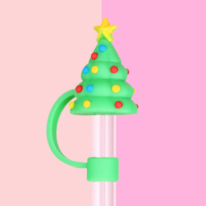 Kawaii Drinking Straw Topper - The Linea Home - Straw Cap - Cute Homeware - Christmas Tree