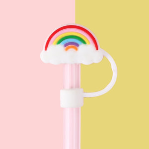 Kawaii Drinking Straw Topper - The Linea Home - Straw Cap - Cute Homeware - Rainbow