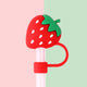 Kawaii Drinking Straw Topper - The Linea Home - Straw Cap - Cute Homeware - Red Strawberry