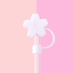 Kawaii Drinking Straw Topper - The Linea Home - Straw Cap - Cute Homeware - White Sakura