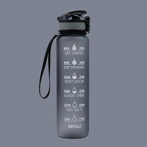 Galaxy 1L Water Bottle - The Linea Home - Beautiful Kawaii Water Bottle - Stay Hydrated - Charcoal Grey