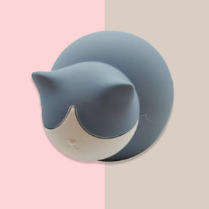 Kitty Cat Hand Warmer and Cooler - The Linea Home - Cute Cat Hot Water Bottle.  Blue