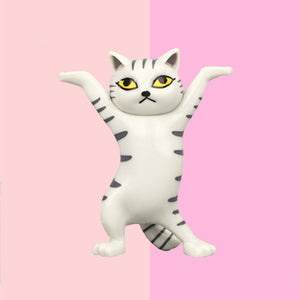 Dance Dance Kitty Cat Holder - The Linea Home - Stripy White Cat