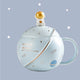 Love You To The Moon and Back Coffee Mug - The Linea Home - Kawaii Gift Idea - Kawaii Coffee Mug Idea with Spoon - Powder Blue