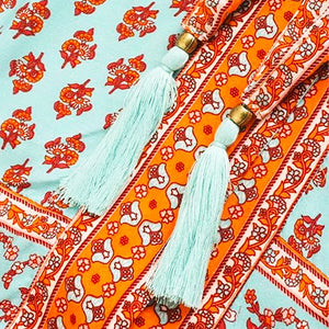 Umi Kimono Kaftan - The Linea Home - Summer Apparel - Robe - Coral Colours - Tassel Detail
