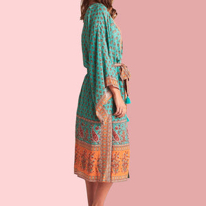 Umi Kimono Kaftan - The Linea Home - Summer Apparel - Robe - Coral Colours - Side