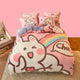 Hello Momo Velvet Bedding Set - The Linea Home - Kawaii Bedroom Accessories - Rainbow Momo