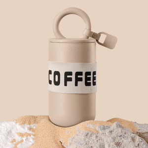 Stainless Steel Coffee Padlock Travel Cup - The Linea Home - Kawaii Homeware - Cafe Latte