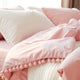 Cotton Linen Pom Pom Bedding Set - The Linea Home - Sakura Pink 